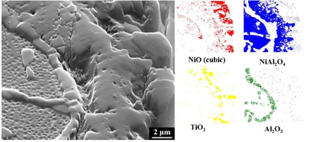 EBSD phase mapping of oxidation