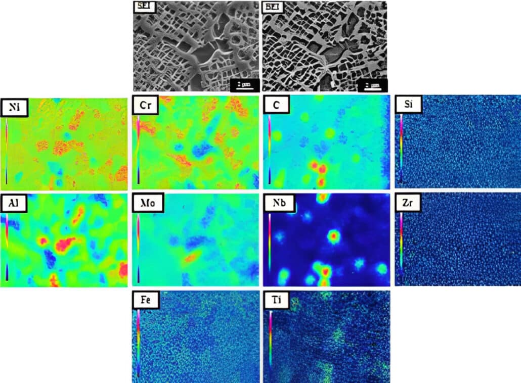 EPMA elemental mapping in 1260 sintering